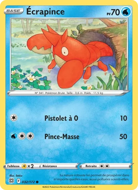 Carte Pokémon Écrapince 032/172, extension Stars Étincelantes