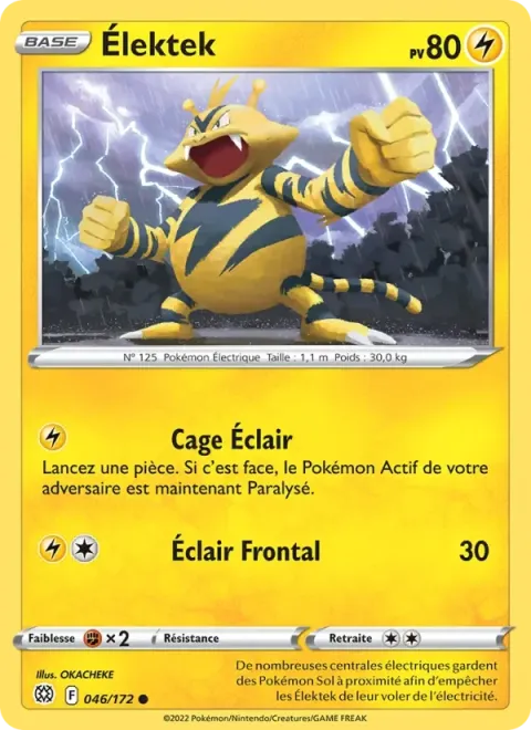 Carte Pokémon Élektek 046/172, extension Stars Étincelantes