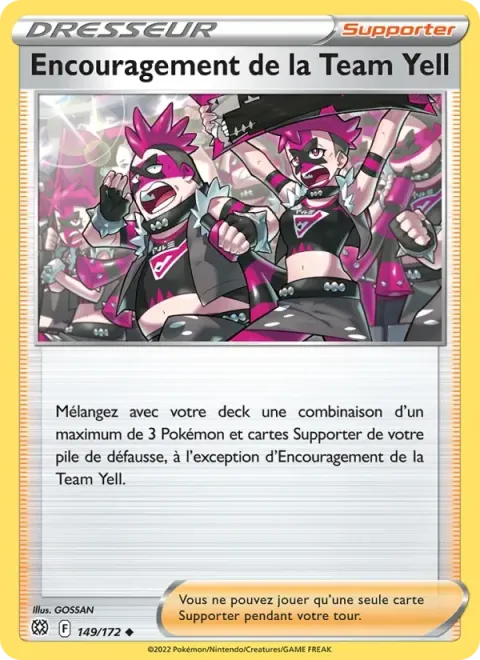 Carte Pokémon Encouragement de la Team Yell 149/172, extension Stars Étincelantes
