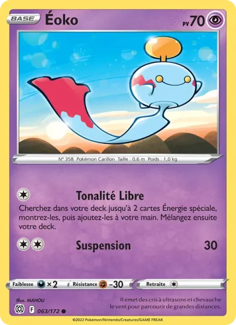Carte Pokémon Éoko 063/172, extension Stars Étincelantes