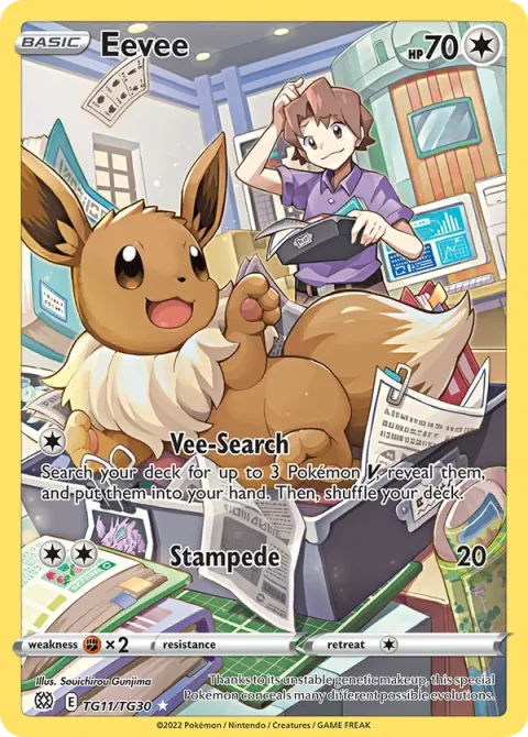 Carte Pokémon Évoli TG11/TG30, extension Stars Étincelantes