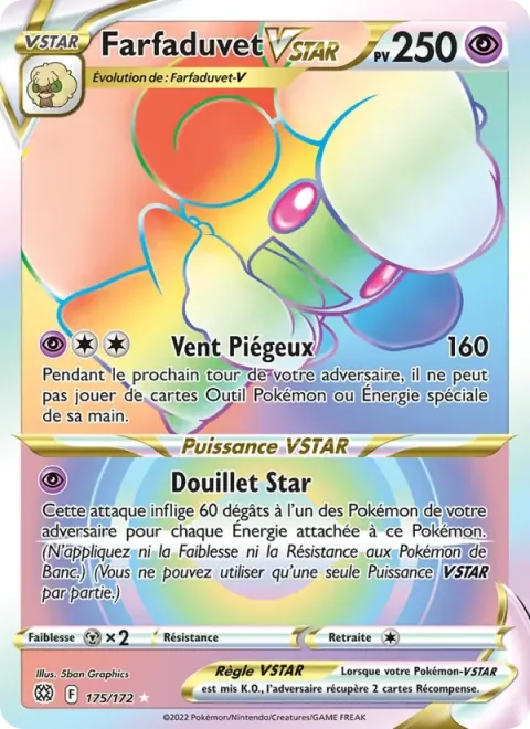 Carte Pokémon Farfaduvet VSTAR 175/172, extension Stars Étincelantes