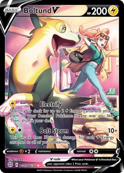 Carte Pokémon Fulgudog V TG13/TG30, extension Stars Étincelantes