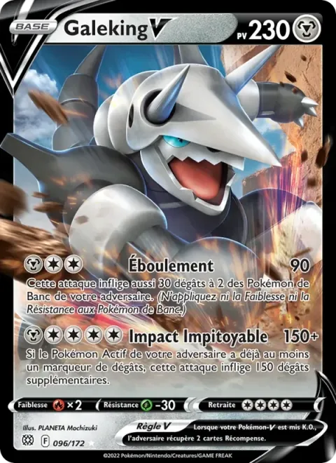 Carte Pokémon Galeking V 096/172, extension Stars Étincelantes