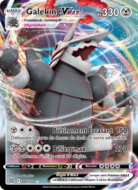 Carte Pokémon Galeking VMAX 097/172, extension Stars Étincelantes