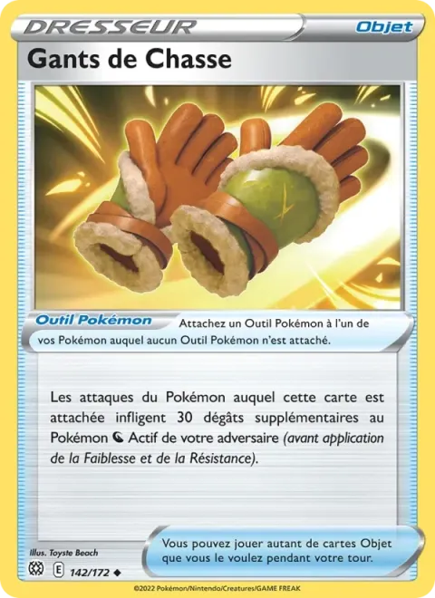 Carte Pokémon Gants de Chasse 142/172, extension Stars Étincelantes