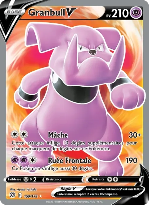 Carte Pokémon Granbull V 159/172, extension Stars Étincelantes