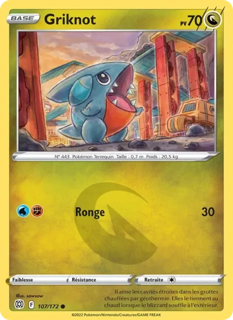 Carte Pokémon Griknot 107/172, extension Stars Étincelantes