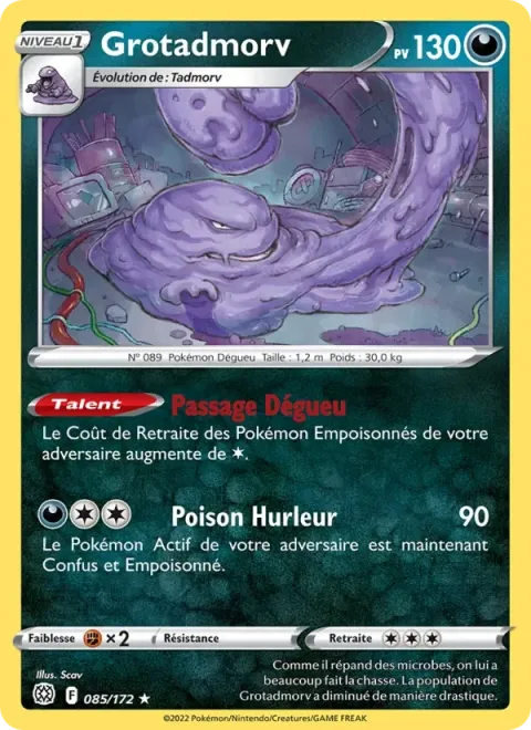 Carte Pokémon Grotadmorv 085/172, extension Stars Étincelantes