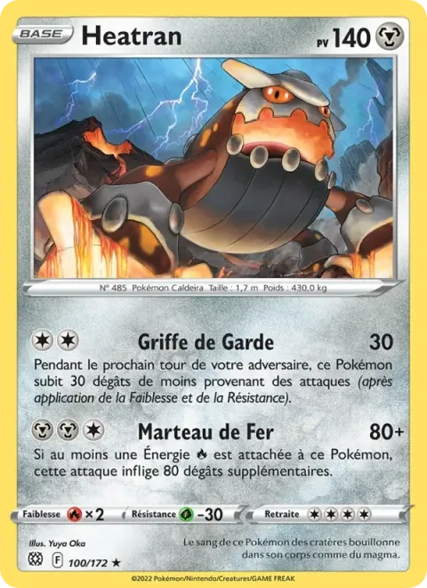Carte Pokémon Heatran 100/172, extension Stars Étincelantes