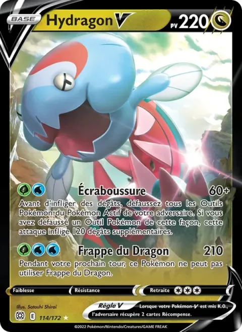 Carte Pokémon Hydragon V 114/172, extension Stars Étincelantes