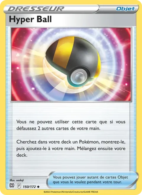 Carte Pokémon Hyper Ball 150/172, extension Stars Étincelantes