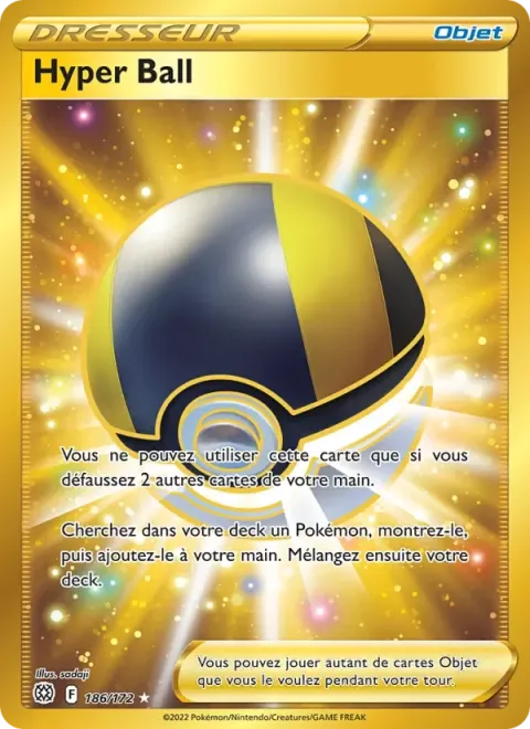 Carte Pokémon Hyper Ball 186/172, extension Stars Étincelantes