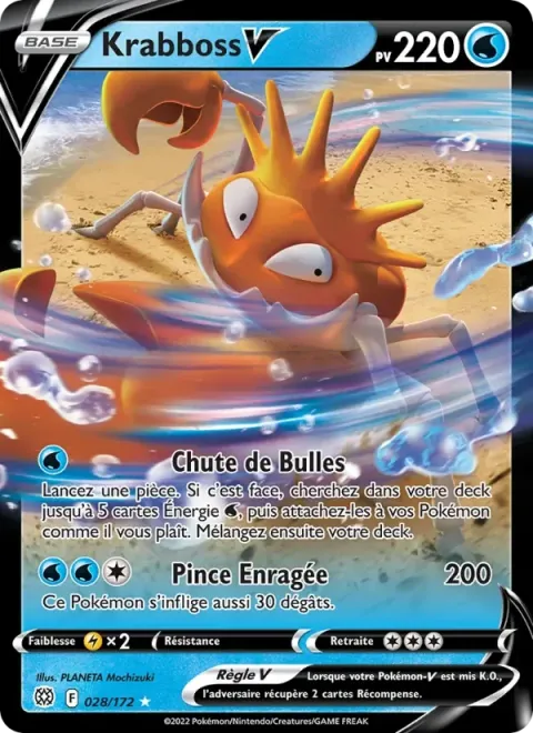 Carte Pokémon Krabboss V 028/172, extension Stars Étincelantes