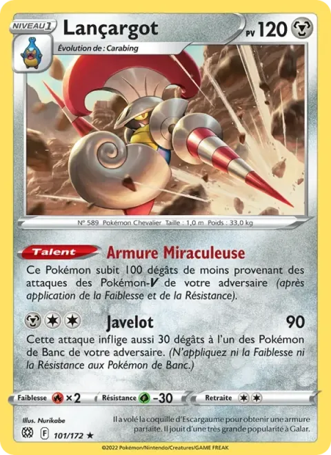 Carte Pokémon Lançargot 101/172, extension Stars Étincelantes
