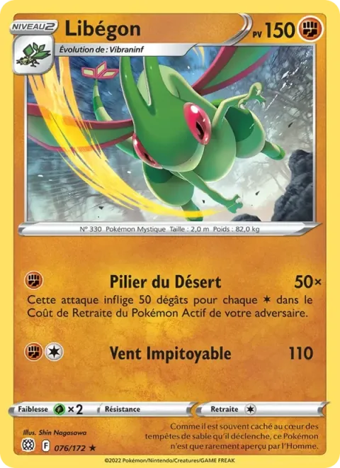 Carte Pokémon Libégon 076/172, extension Stars Étincelantes