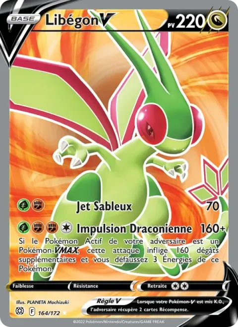 Carte Pokémon Libégon V 164/172, extension Stars Étincelantes