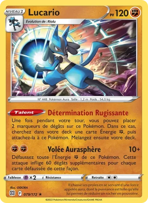 Carte Pokémon Lucario 079/172, extension Stars Étincelantes