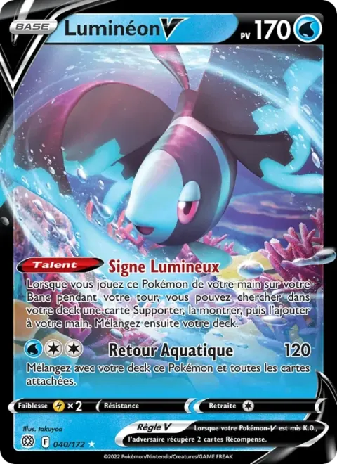 Carte Pokémon Luminéon V 040/172, extension Stars Étincelantes