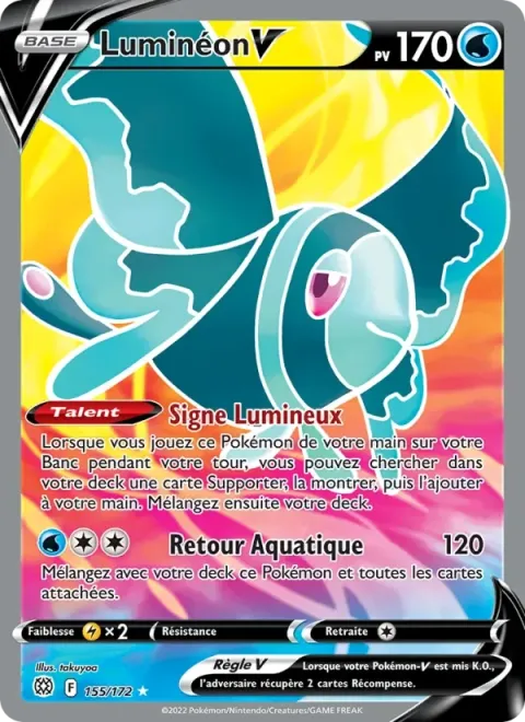 Carte Pokémon Luminéon V 155/172, extension Stars Étincelantes