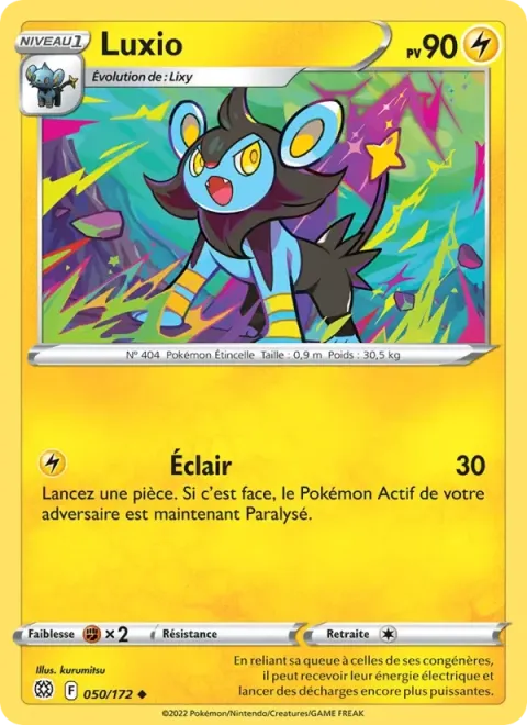 Carte Pokémon Luxio 050/172, extension Stars Étincelantes