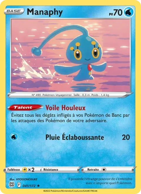Carte Pokémon Manaphy 041/172, extension Stars Étincelantes