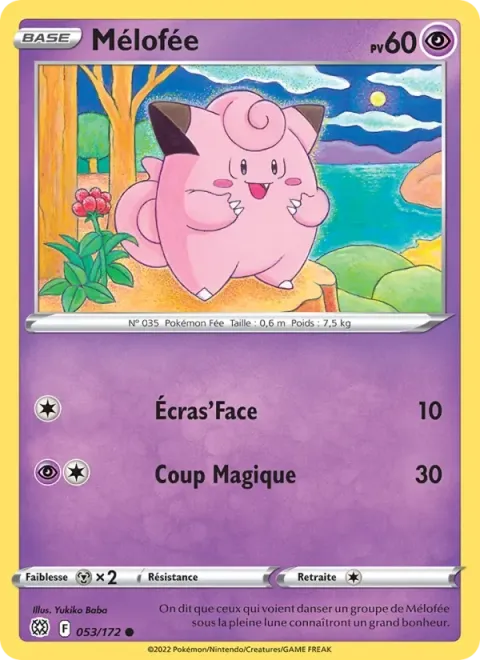 Carte Pokémon Mélofée 053/172, extension Stars Étincelantes