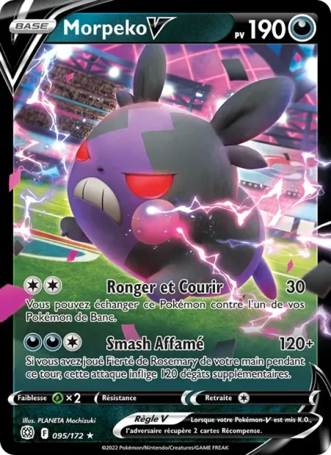 Carte Pokémon Morpeko V 095/172, extension Stars Étincelantes