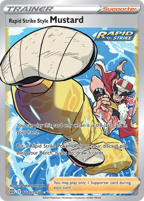 Carte Pokémon Mustar Style Mille Poings TG27/TG30, extension Stars Étincelantes
