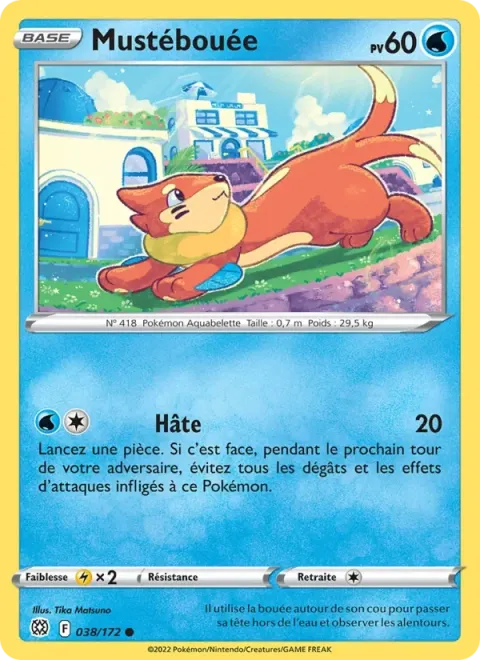 Carte Pokémon Mustébouée 038/172, extension Stars Étincelantes