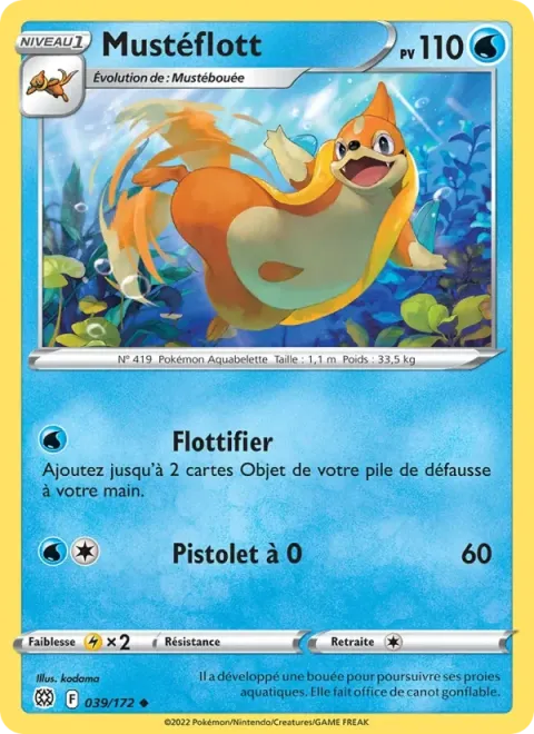 Carte Pokémon Mustéflott 039/172, extension Stars Étincelantes