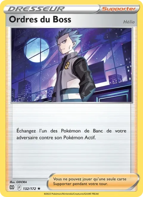 Carte Pokémon Ordres du Boss 132/172, extension Stars Étincelantes