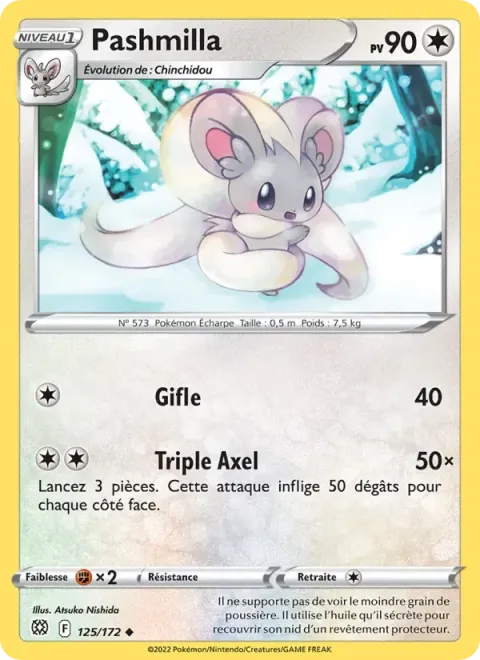 Carte Pokémon Pashmilla 125/172, extension Stars Étincelantes
