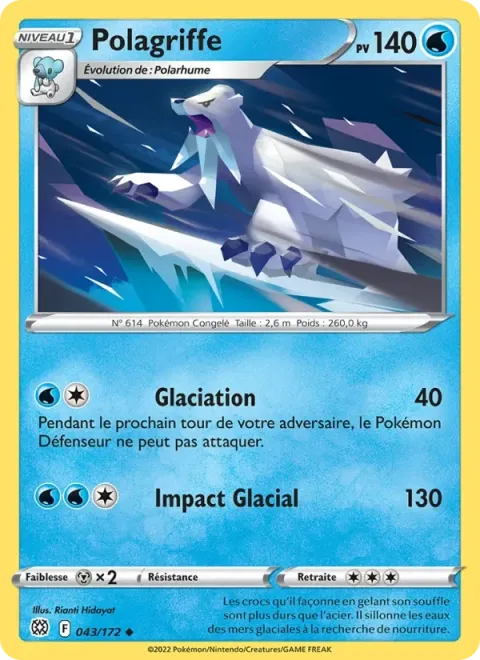 Carte Pokémon Polagriffe 043/172, extension Stars Étincelantes