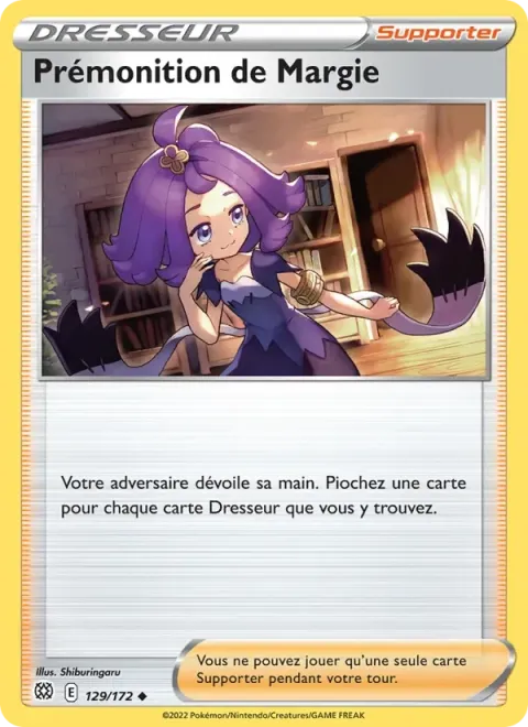 Carte Pokémon Prémonition de Margie 129/172, extension Stars Étincelantes