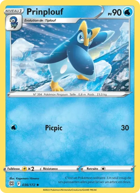 Carte Pokémon Prinplouf 036/172, extension Stars Étincelantes
