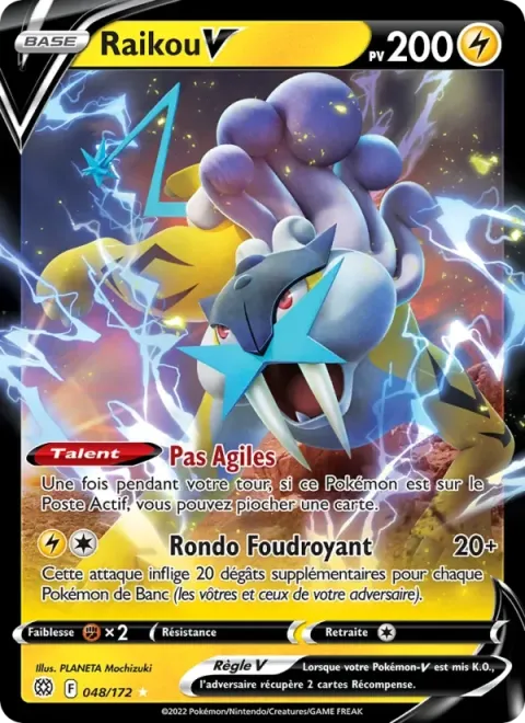 Carte Pokémon Raikou V 048/172, extension Stars Étincelantes