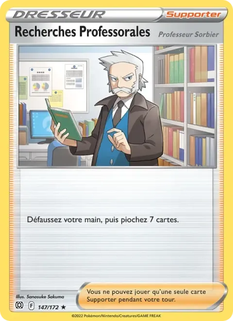 Carte Pokémon Recherches Professorales 147/172, extension Stars Étincelantes