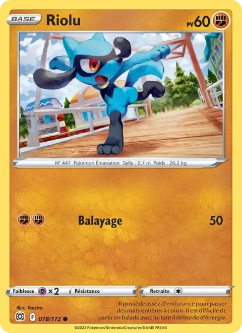 Carte Pokémon Riolu 078/172, extension Stars Étincelantes