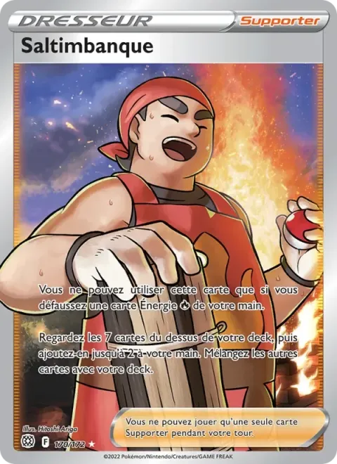 Carte Pokémon Saltimbanque 170/172, extension Stars Étincelantes