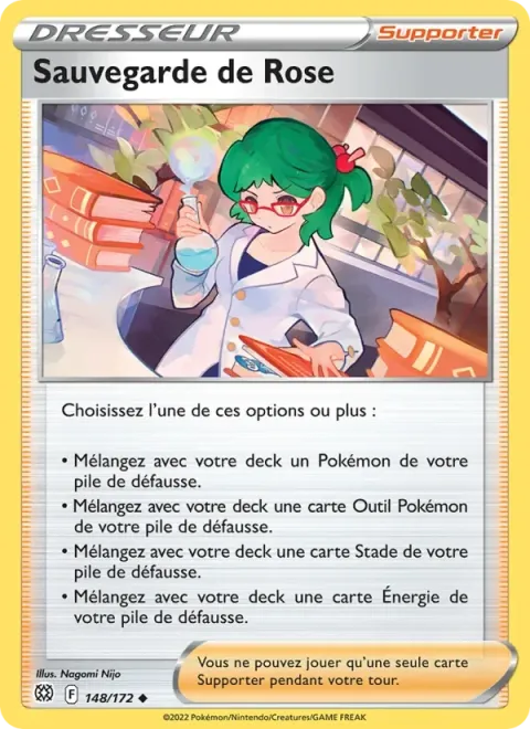 Carte Pokémon Sauvegarde de Rose 148/172, extension Stars Étincelantes