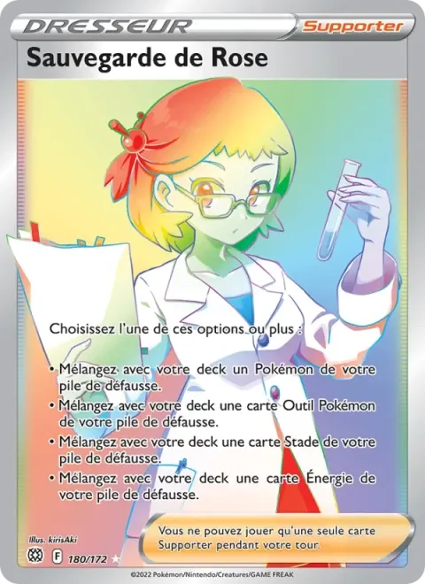 Carte Pokémon Sauvegarde de Rose 180/172, extension Stars Étincelantes