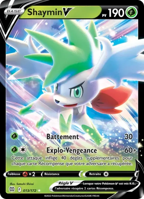 Carte Pokémon Shaymin V 013/172, extension Stars Étincelantes