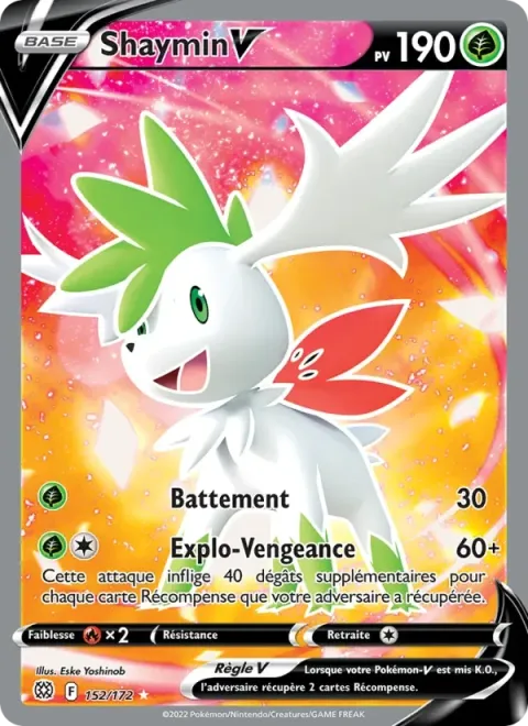 Carte Pokémon Shaymin V 152/172, extension Stars Étincelantes