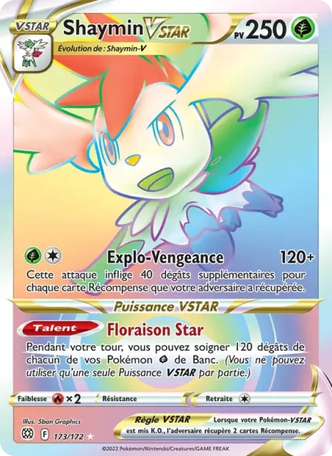 Carte Pokémon Shaymin VSTAR 173/172, extension Stars Étincelantes