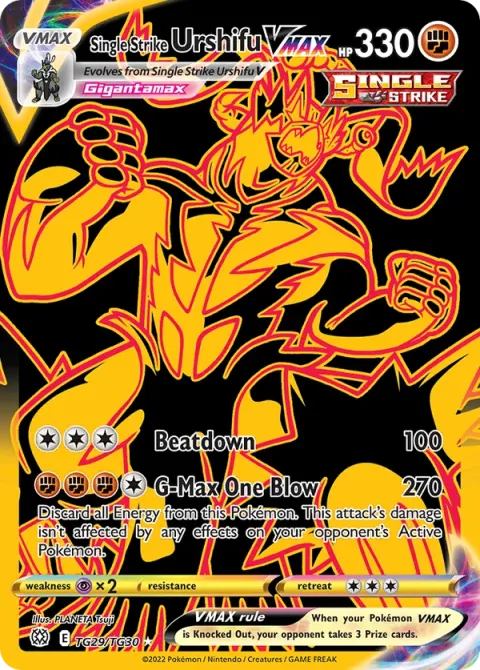 Carte Pokémon Shifours Poing Final VMAX TG29/TG30, extension Stars Étincelantes