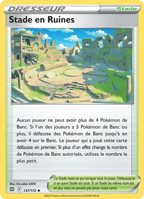 Carte Pokémon Stade en Ruines 137/172, extension Stars Étincelantes