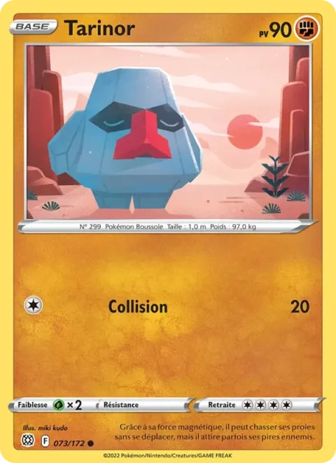 Carte Pokémon Tarinor 073/172, extension Stars Étincelantes