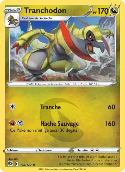 Carte Pokémon Tranchodon 112/172, extension Stars Étincelantes