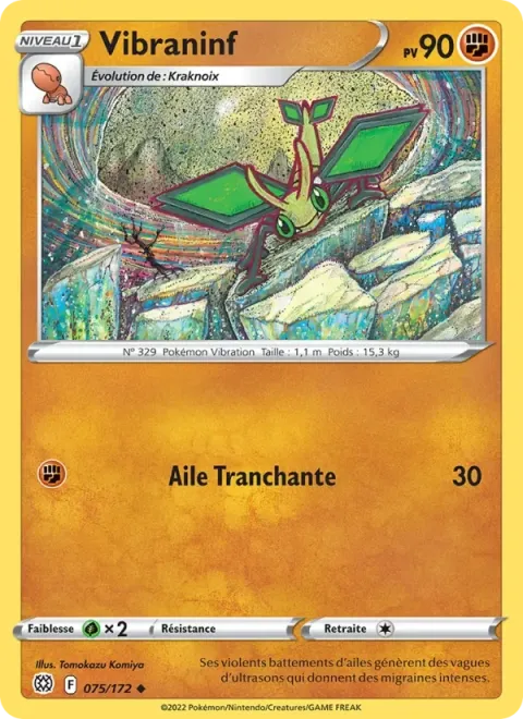 Carte Pokémon Vibraninf 075/172, extension Stars Étincelantes